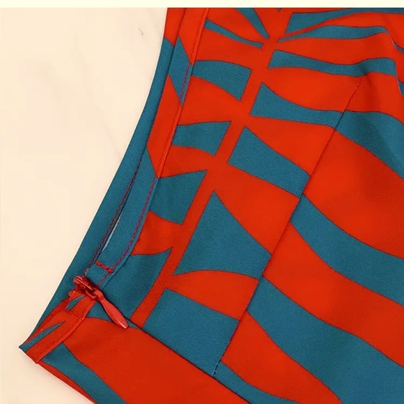 NWT Palm Print Tropical One Shoulder Maxi Dress - Picture 6 of 7